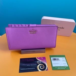 NWT Kate Spade Cameron Street Stacy bifold wallet PWRU5072 / Morning Glory
